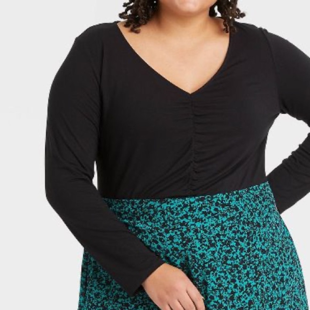 NEW PLUS SIZE Ava And Viv Black Shirt - Picture 3 of 5